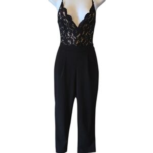 Express Black Lace Jumpsuit with Elegant Silhouette